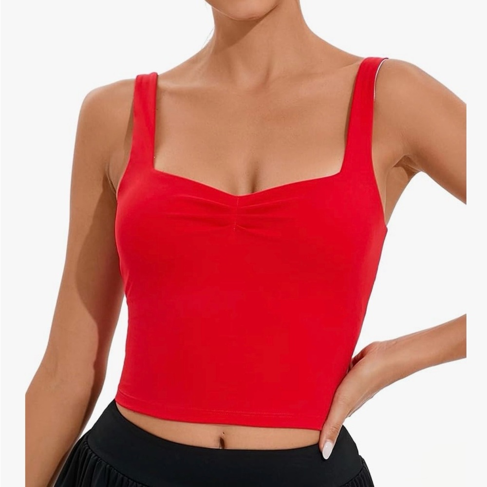 Red Cropped Tank Top